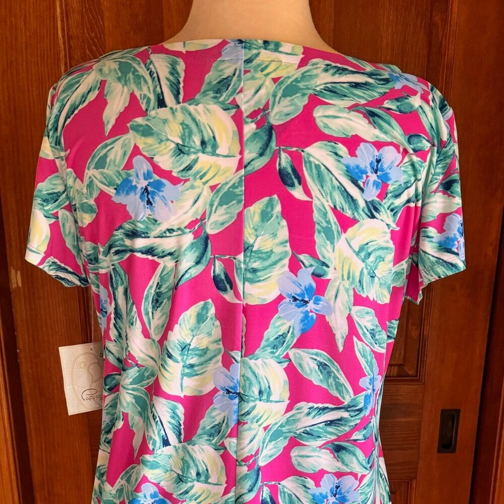Pappagallo Tropical Pink A-line Dress, Sz L, NWT - Picture 4 of 13